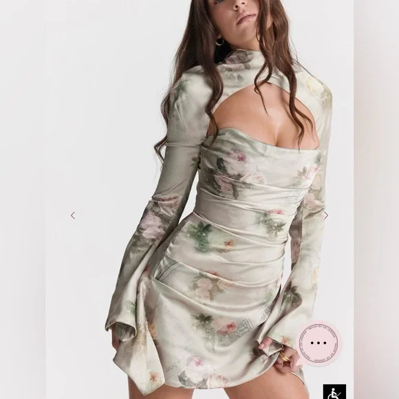 House of CB Toira Floral Draped Corset Dress NWOT - Picture 6 of 10